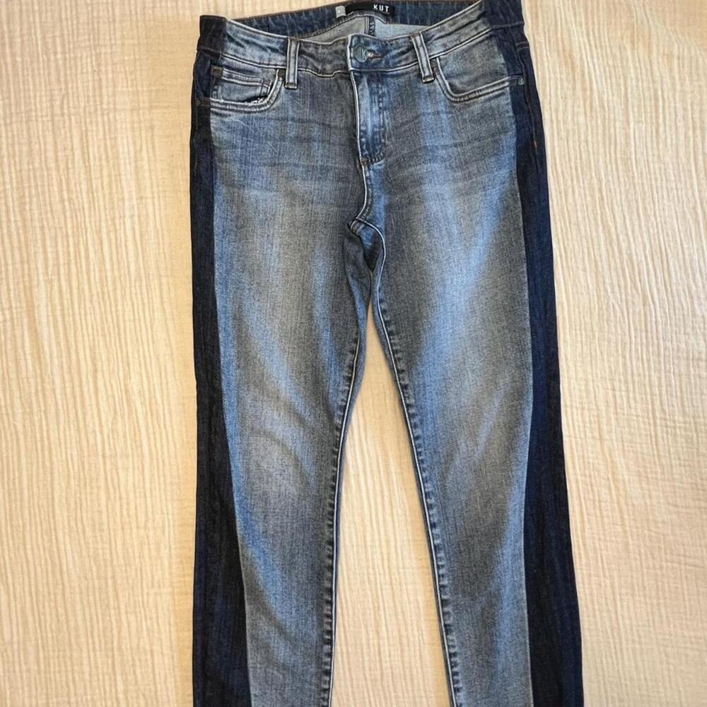 Women’s KUT from the Kloth Reese Shadow raw frayed ankle straight leg jeans